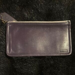 Coach Dark Purple Leather Pouch